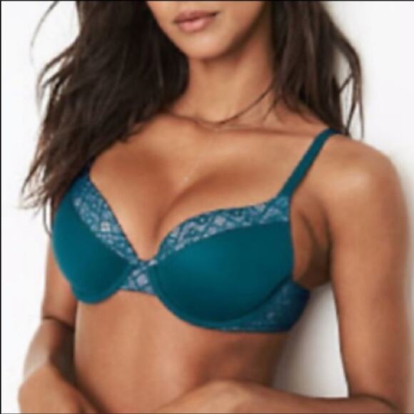 Victoria's Secret | Green Body By Victoria Lined Demi Double Bra 32D Underwire - Picture 1 of 8